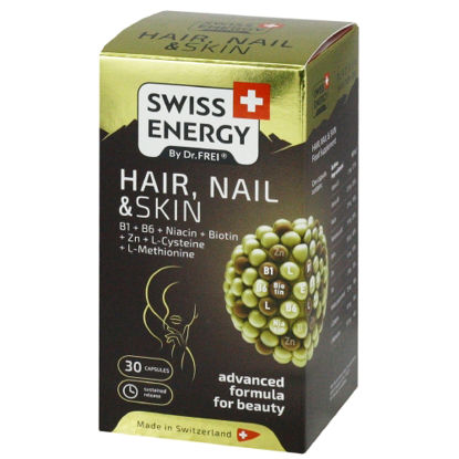 Світлина Здоров'я волосся шкіри та нігтів / Hair Nail & Skin Swiss Energy капсули №30